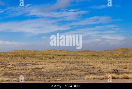 The beginning of over the of New Mexico Desert and mountain Stock Photo
