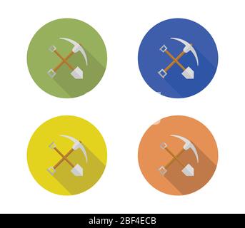 pickaxe and shovel icon illustrated in vector on white background Stock Vector