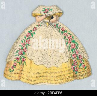 Paper Doll Costume in Yellow with White Lace and Pink Rose Garlands. Yellow dress with white lace top layer. Pink rose garlands cascade down either side of her gown. Both back and front of dress represented for this paper doll outfit Stock Photo - Alamy Paper Doll Costume in Yellow with White Lace and Pink Rose Garlands. Yellow dress with white lace top layer. Pink rose garlands cascade down either side of her gown. Both back and front of dress represented for this paper doll outfit Stock Photo - Alamy