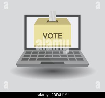 vote online illustrated in vector on white background Stock Vector