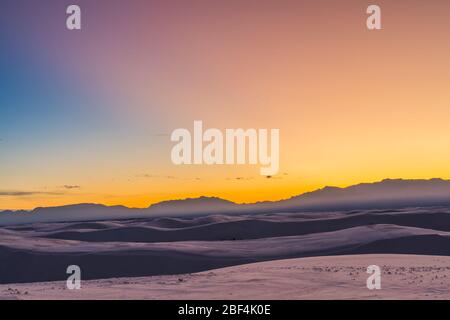 Dusk in the backcountry of White Sands National Park. Stock Photo