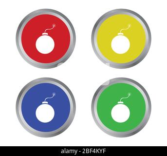 bomb icon illustrated in vector on white background Stock Vector