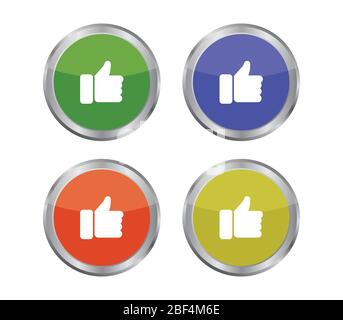 like button icon illustrated in vector on white background Stock Vector
