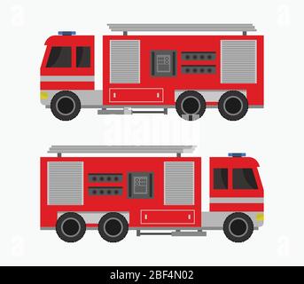 fire truck icon illustrated in vector on white background Stock Vector
