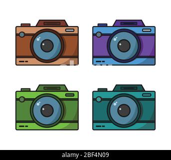 camera icon illustrated in vector on white background Stock Vector