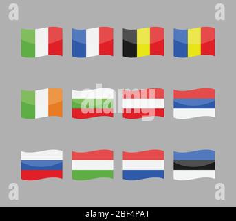 European flags icon illustrated in vector on white background Stock Vector