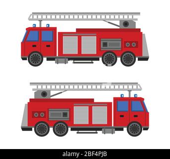 fire truck icon illustrated in vector on white background Stock Vector