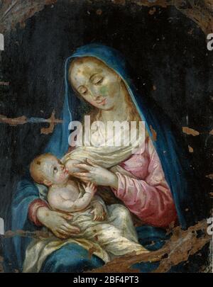 Nuestra senora de Belen. The iconography of the Virgin nursing the infant Jesus identifies Mary with the Church. In the same manner that Mary cares for the Christ child, so the Church nurtures its children. Stock Photo