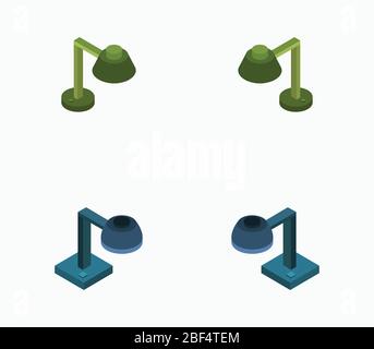 desk lamp icon illustrated in vector on white background Stock Vector