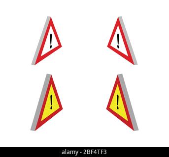 isometric road signs icon illustrated in vector on white background Stock Vector
