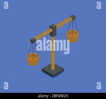 isometric scale icon illustrated in vector on white background Stock Vector