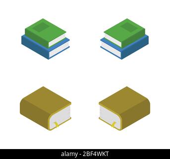isometric book icon illustrated in vector on white background Stock Vector