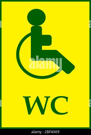 Disabled toilet sign, wc icon in simple style Stock Vector Image & Art ...