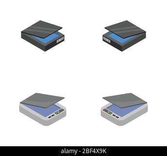 scanner icon illustrated in vector on white background Stock Vector