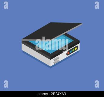 scanner icon illustrated in vector on white background Stock Vector