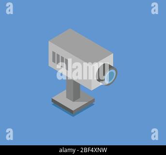 surveillance camera icon illustrated in vector on white background Stock Vector