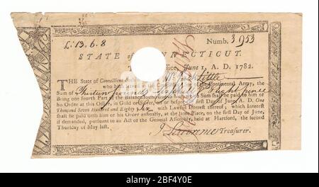 War Payment Order for Service in the Continental Army 
