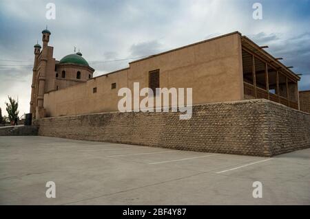 A mosque in the Uighur part of Kuche, Xinjiang Province, China. Stock Photo