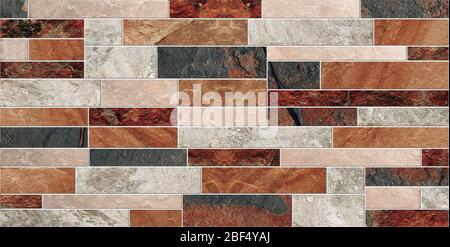 Marble and stone brick on the wall background for floor and wall, Colorful Seamless stone blocks wall texture Stock Photo