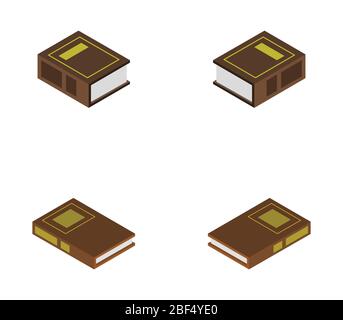 isometric law book icon illustrated in vector on white background Stock Vector