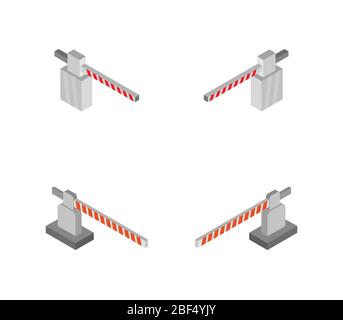 icon railway barrier illustrated in vector on white background Stock Vector
