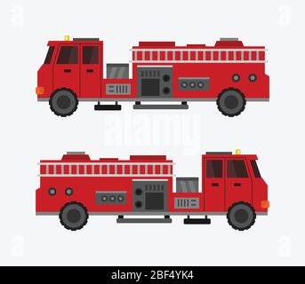 fire truck icon illustrated in vector on white background Stock Vector
