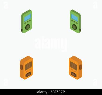 isometric mp3 player icon illustrated in vector on white background Stock Vector