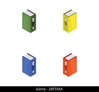 isometric folder icon illustrated in vector on white background Stock Vector