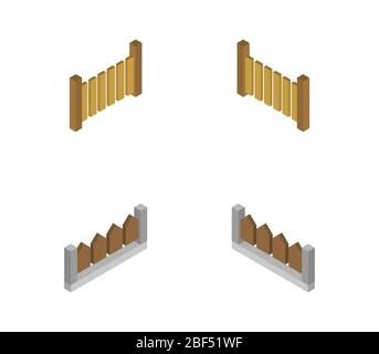 fence icon illustrated in vector on white background Stock Vector