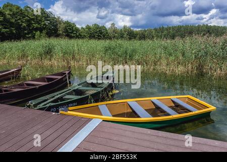 Pier on a Wigry Lake near Slupie and Gawrych Ruda villages within Suwalki County, Podlaskie Voivodeship in northeastern Poland Stock Photo