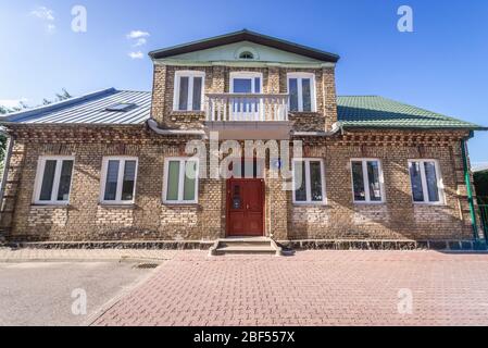 Old residential building in Suwalki city, located in Podlaskie Voivodeship of northeastern Poland Stock Photo