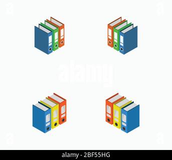 isometric folder icon illustrated in vector on white background Stock Vector