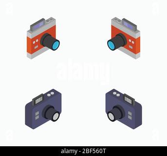 camera icon illustrated in vector on white background Stock Vector