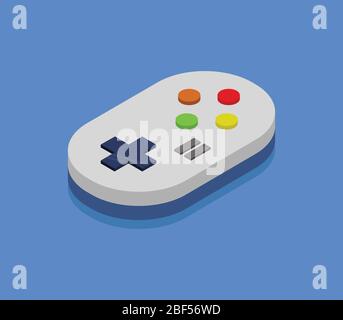 isometric gamepad icon illustrated in vector on white background Stock Vector