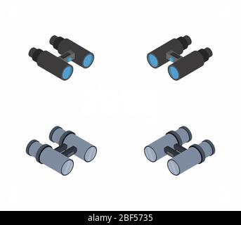 binoculars icon illustrated in vector on white background Stock Vector
