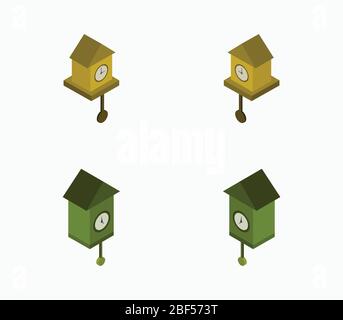 cuckoo clock icon illustrated in vector on white background Stock Vector