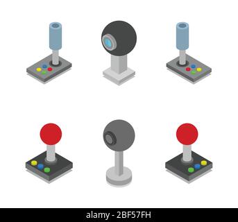 web cam and joystick illustrated in vector on white background Stock Vector