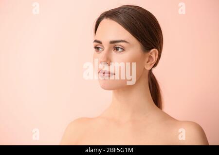 Plastic surgery concept. Female body with marks on white background Stock  Photo by ©belchonock 149668964