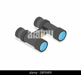 binoculars icon illustrated in vector on white background Stock Vector