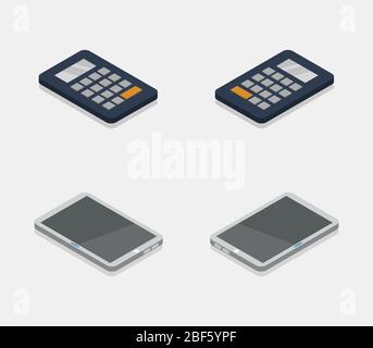 technology objects set icon illustrated in vector on white background Stock Vector