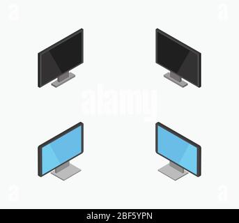 isometric television icon illustrated in vector on white background Stock Vector