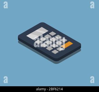 isometric calculator icon illustrated in vector on white background Stock Vector