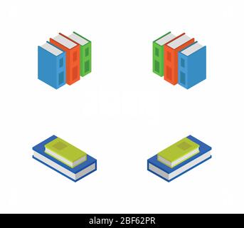 isometric book icon illustrated in vector on white background Stock Vector