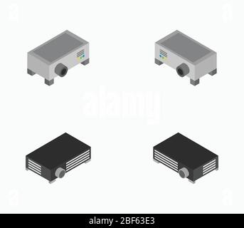isometric projector icon illustrated in vector on white background Stock Vector