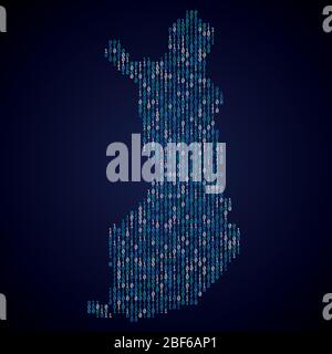 Finland country map made from digital binary code Stock Vector