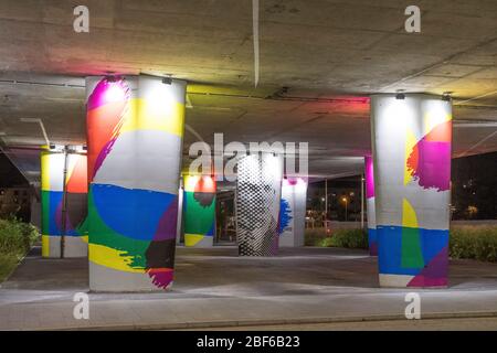 modern art deco under Tay Road bridge, Dundee Stock Photo