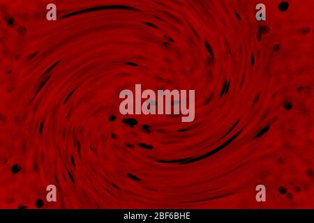 red vortex with black backdrops, blurred 3d spiral. Abstract background. cover in modern design Stock Photo
