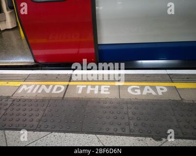 Mind the gap sign printed on underwear, London Stock Photo - Alamy