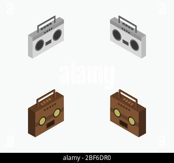 isometric stereo icon illustrated in vector on white background Stock Vector