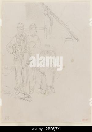 (Artist) James McNeill Whistler; United States; 1858; Pencil on white paper; H x W: 20.7 x 15.4 cm (8 1/8 x 6 1/16 in); Gift of Charles Lang Freer Stock Photo